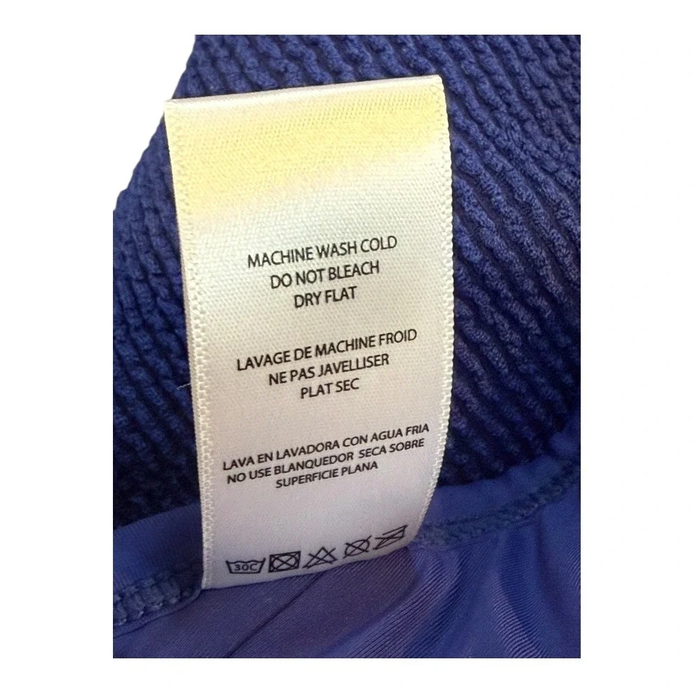 Good American Capri Blue Textured Triangle Bikini‎ Top GSW0632LV 3XL NWT